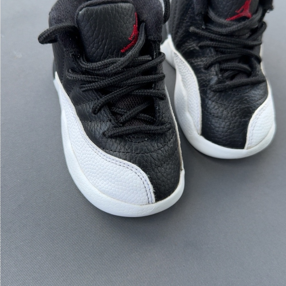 Jordan Kids Black and White Sneakers with Red Accent (USED)